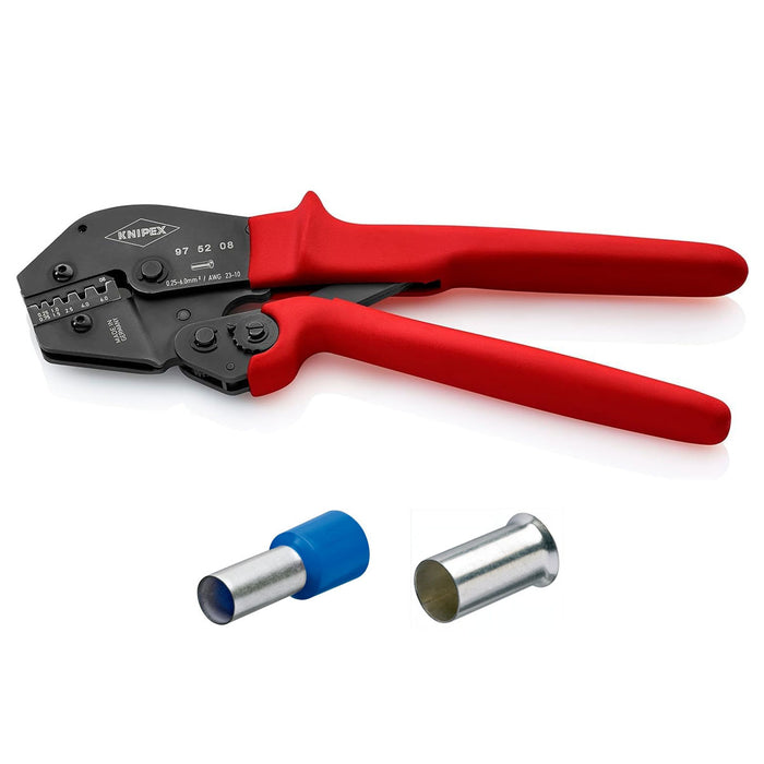 Kìm bấm cose pin rỗng KNIPEX 97 52 08 chiều dài 250mm, khả năng bấm cose từ 0.25mm² - 6mm²