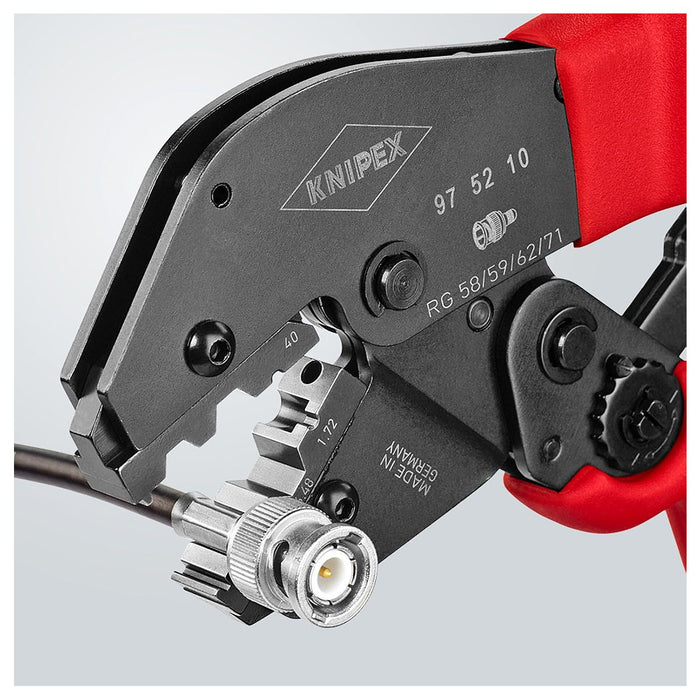 Kìm bấm cose BNC, TNC cho cáp đồng trục KNIPEX 97 52 10 chiều dài 250mm