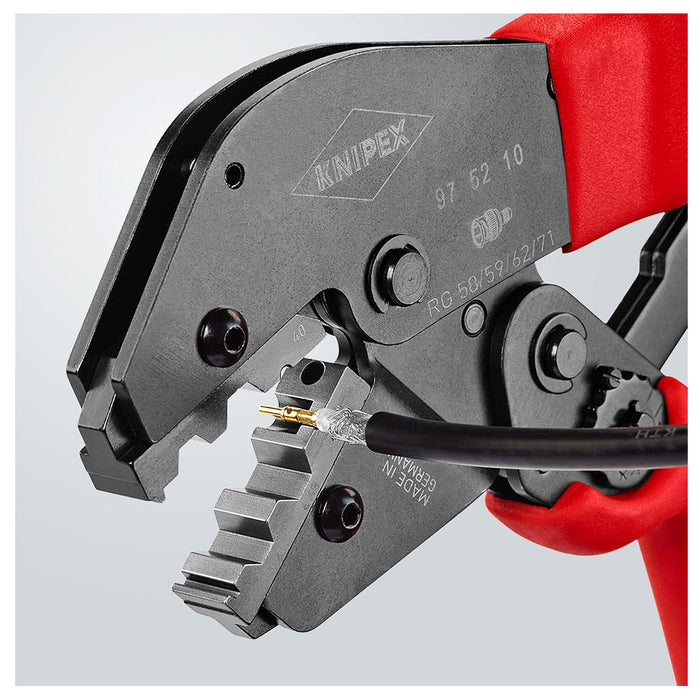 Kìm bấm cose BNC, TNC cho cáp đồng trục KNIPEX 97 52 10 chiều dài 250mm