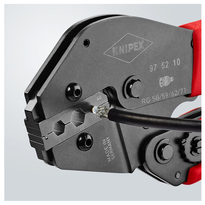 Kìm bấm cose BNC, TNC cho cáp đồng trục KNIPEX 97 52 10 chiều dài 250mm