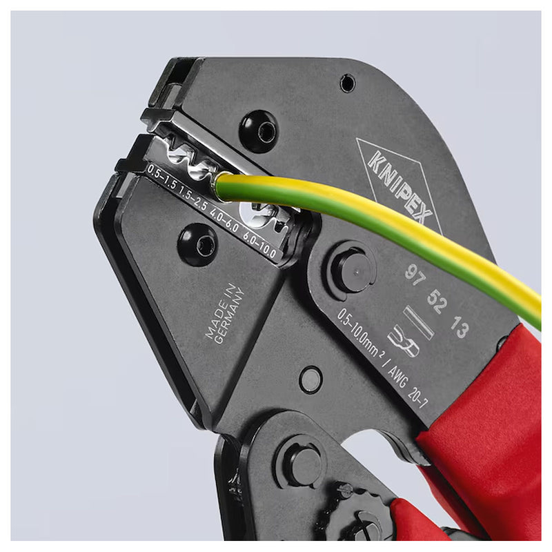 Kìm bấm cose nối thẳng, cose tròn KNIPEX 97 52 13 chiều dài 250mm, khả năng bấm cose từ 0.5mm² - 10mm²