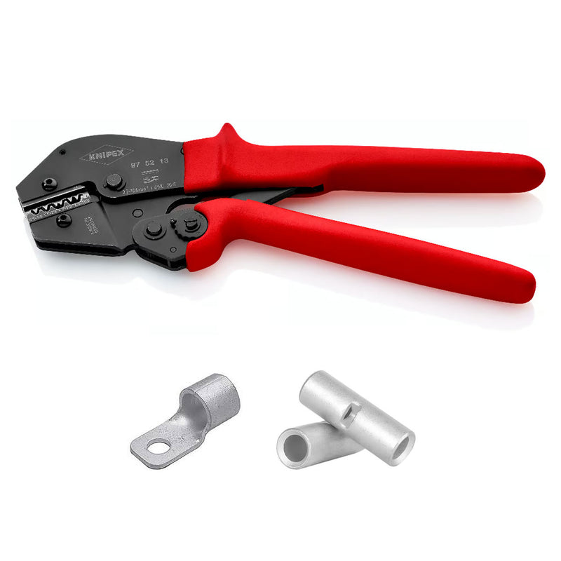 Kìm bấm cose nối thẳng, cose tròn KNIPEX 97 52 13 chiều dài 250mm, khả năng bấm cose từ 0.5mm² - 10mm²