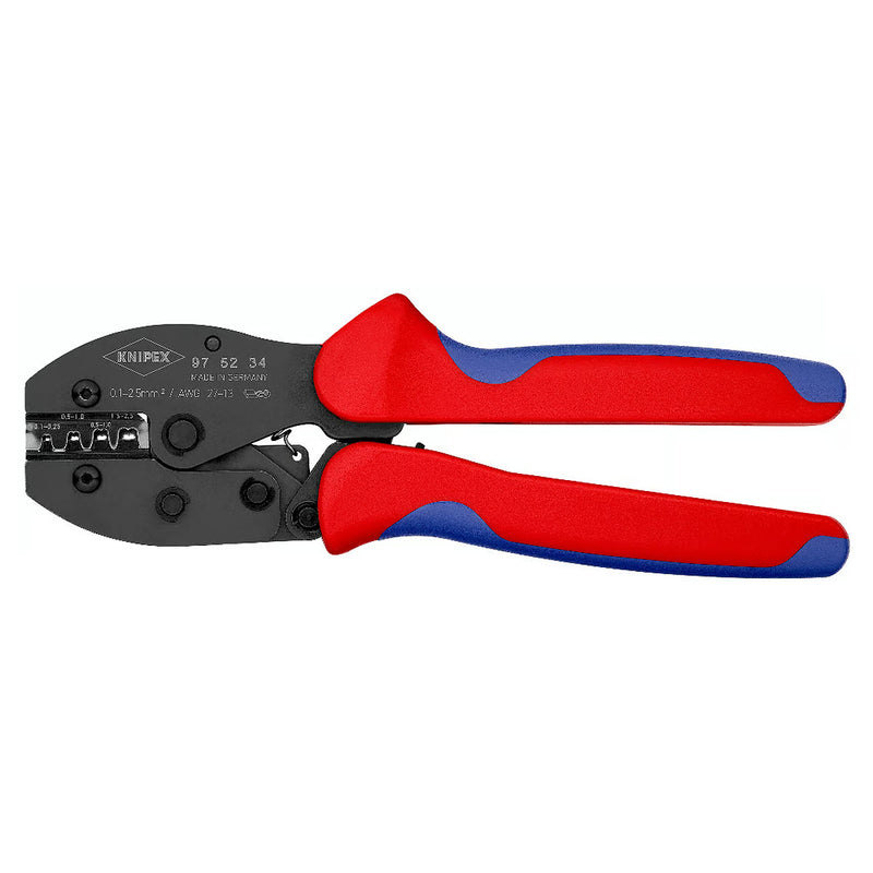 Kìm bấm cose ghim trần dòng PreciForce KNIPEX 97 52 34 chiều dài 220mm, khả năng bấm cose từ 0.1mm² - 2.5mm², độ rộng cose 2.8mm và 4.8mm