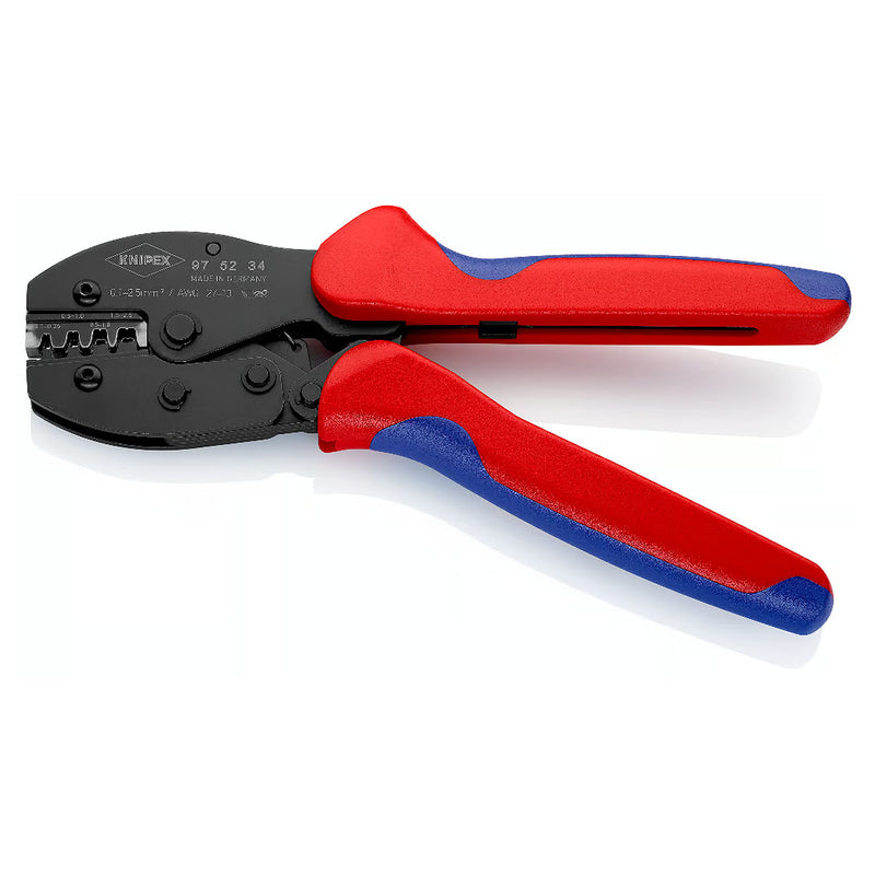 Kìm bấm cose ghim trần dòng PreciForce KNIPEX 97 52 34 chiều dài 220mm, khả năng bấm cose từ 0.1mm² - 2.5mm², độ rộng cose 2.8mm và 4.8mm