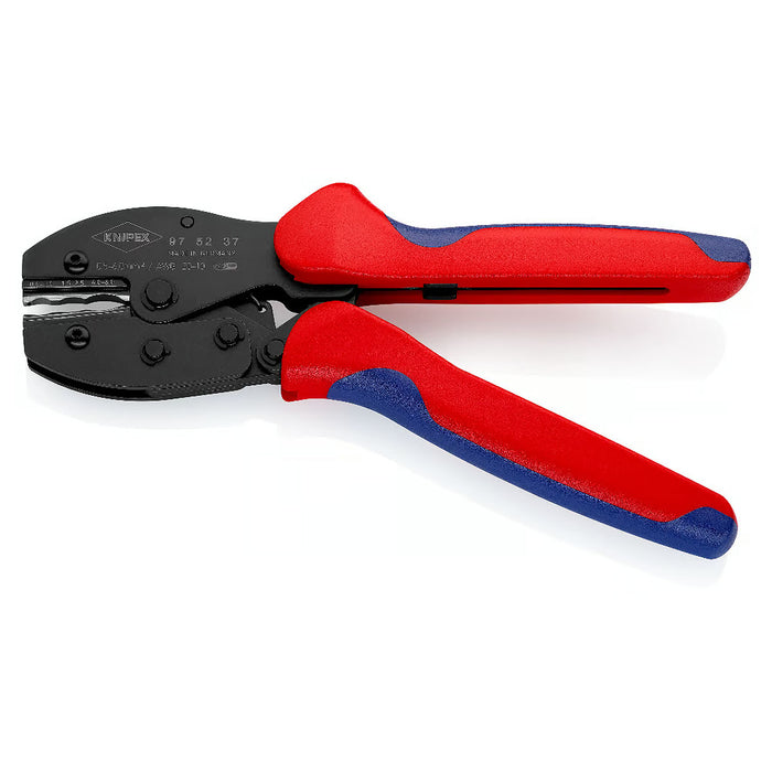 Kìm bấm cose tròn bọc nhựa co nhiệt cách điện dòng PreciForce KNIPEX 97 52 37 chiều dài 220mm, khả năng bấm cose từ 0,5mm²–6,0mm²