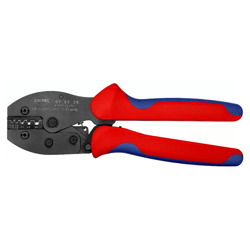 Kìm bấm cose pin rỗng dòng PreciForce KNIPEX 97 52 38 chiều dài 220mm, khả năng bấm cose từ 0.25mm²–6,0mm²