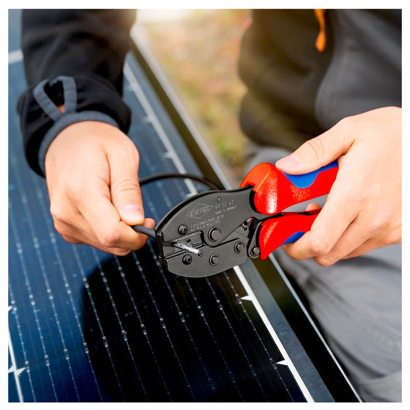 Kìm bấm cose MC4/ MC4 EVO 2 dòng PreciForce KNIPEX 97 52 42 chiều dài 220mm, khả năng bấm cose từ 4mm² - 6mm²