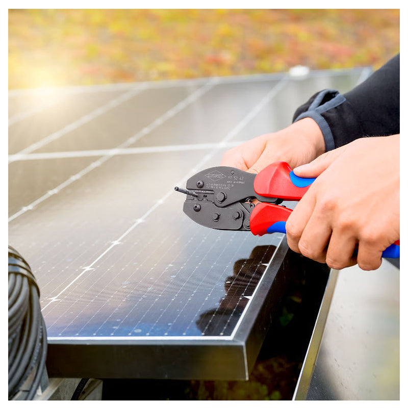 Kìm bấm cose MC4/ MC4 EVO 2 dòng PreciForce KNIPEX 97 52 42 chiều dài 220mm, khả năng bấm cose từ 4mm² - 6mm²