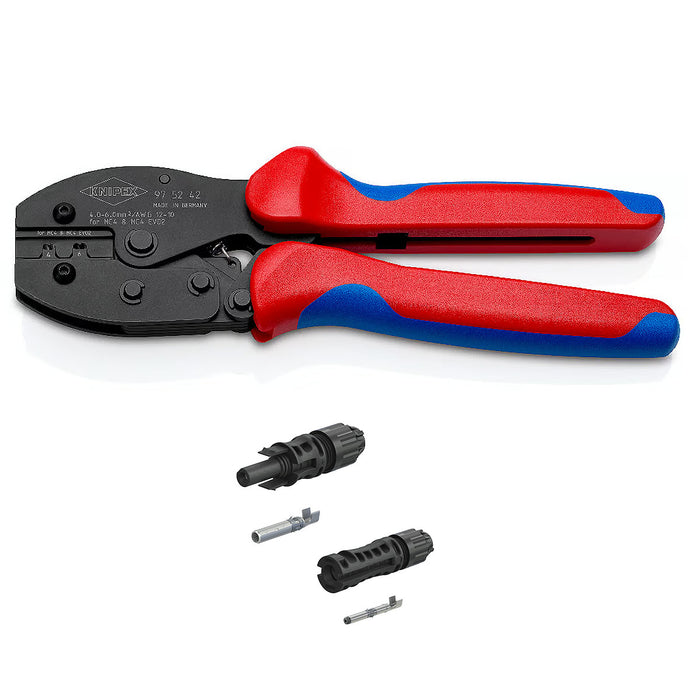 Kìm bấm cose MC4/ MC4 EVO 2 dòng PreciForce KNIPEX 97 52 42 chiều dài 220mm, khả năng bấm cose từ 4mm² - 6mm²