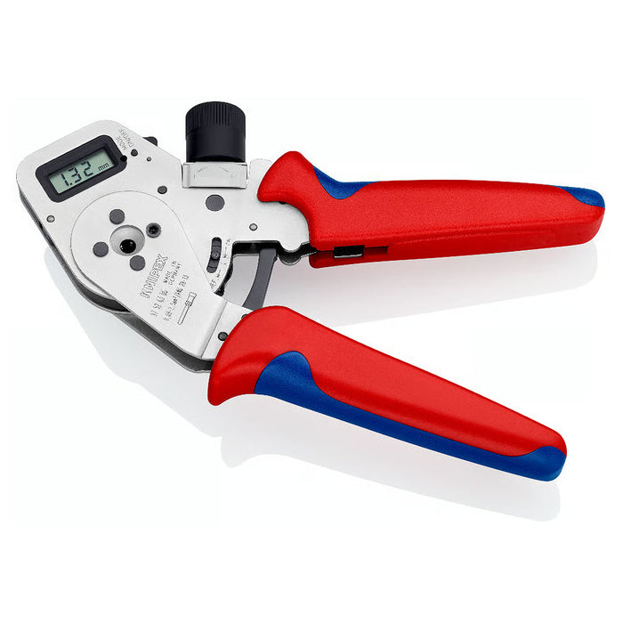 Kìm bấm cose Turned Contacts, có màn hình kỹ thuật số KNIPEX 97 52 63 DG chiều dài 195mm, khả năng bấm cose từ 0.08mm² - 2.5mm²