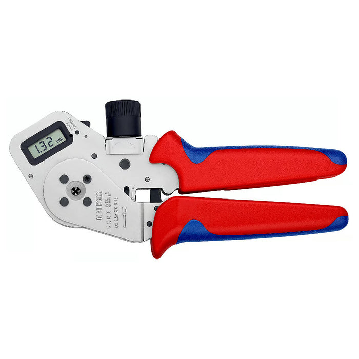 Kìm bấm cose Turned Contacts, có màn hình kỹ thuật số KNIPEX 97 52 63 DG chiều dài 195mm, khả năng bấm cose từ 0.08mm² - 2.5mm²