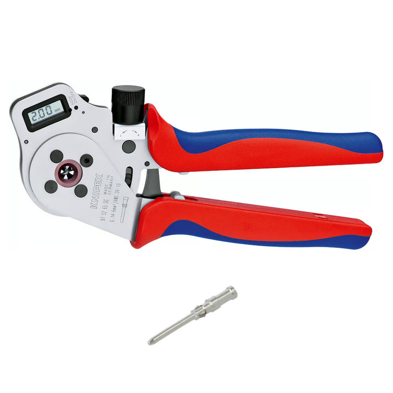 Kìm bấm cose Turned Contacts, có màn hình kỹ thuật số KNIPEX 97 52 65 DG chiều dài 250mm, khả năng bấm cose từ 0.14mm² - 6mm²