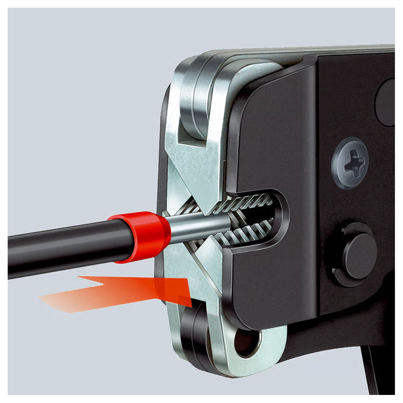 Kìm bấm cose pin rỗng KNIPEX 97 53 08 chiều dài 190mm, khả năng bấm cose từ 0.08mm² - 10mm²