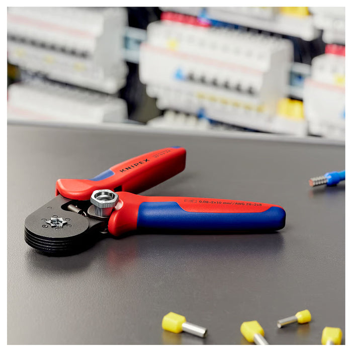 Kìm bấm cose pin rỗng, mối bấm hình lục giác KNIPEX 97 53 14 chiều dài 180mm, khả năng bấm cose từ 0.08mm² - 16mm²