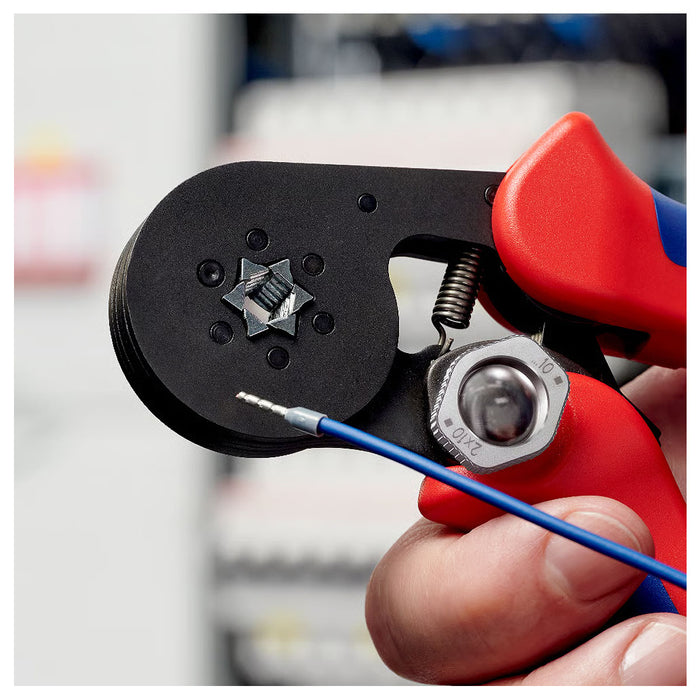 Kìm bấm cose pin rỗng, mối bấm hình lục giác KNIPEX 97 53 14 chiều dài 180mm, khả năng bấm cose từ 0.08mm² - 16mm²