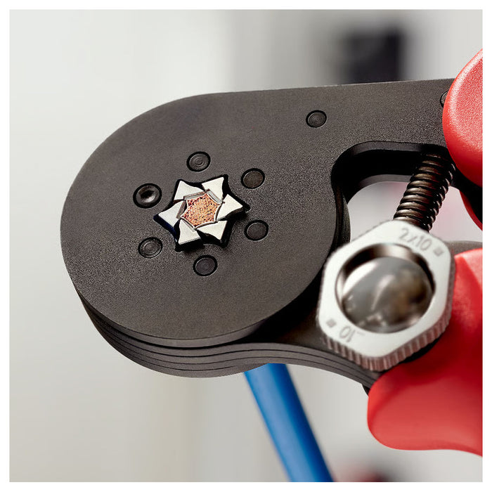 Kìm bấm cose pin rỗng, mối bấm hình lục giác KNIPEX 97 53 14 chiều dài 180mm, khả năng bấm cose từ 0.08mm² - 16mm²