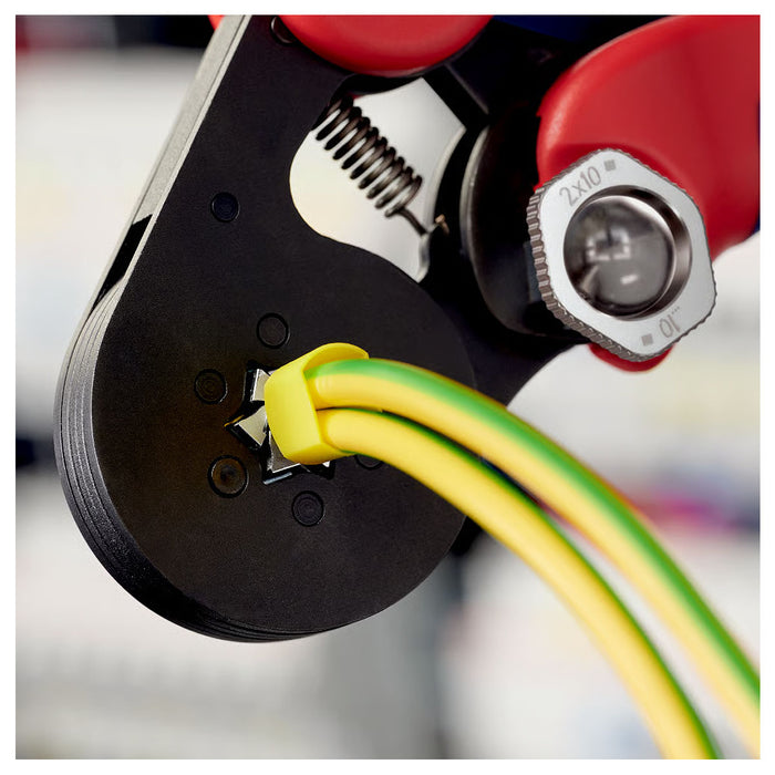 Kìm bấm cose pin rỗng, mối bấm hình lục giác KNIPEX 97 53 14 chiều dài 180mm, khả năng bấm cose từ 0.08mm² - 16mm²