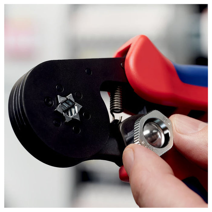 Kìm bấm cose pin rỗng, mối bấm hình lục giác KNIPEX 97 53 14 chiều dài 180mm, khả năng bấm cose từ 0.08mm² - 16mm²