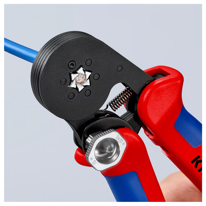 Kìm bấm cose pin rỗng, mối bấm hình lục giác KNIPEX 97 53 14 chiều dài 180mm, khả năng bấm cose từ 0.08mm² - 16mm²