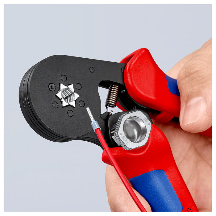 Kìm bấm cose pin rỗng, mối bấm hình lục giác KNIPEX 97 53 14 chiều dài 180mm, khả năng bấm cose từ 0.08mm² - 16mm²