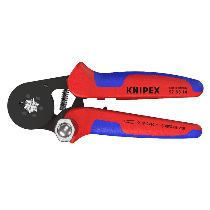 Kìm bấm cose pin rỗng, mối bấm hình lục giác KNIPEX 97 53 14 chiều dài 180mm, khả năng bấm cose từ 0.08mm² - 16mm²