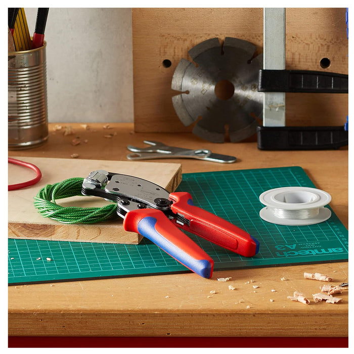 Kìm bấm cose pin rỗng, hàm bấm xoay 360° dòng Twistor16 KNIPEX 97 53 18 chiều dài 200mm, khả năng bấm cose từ 0.14mm² - 16mm²