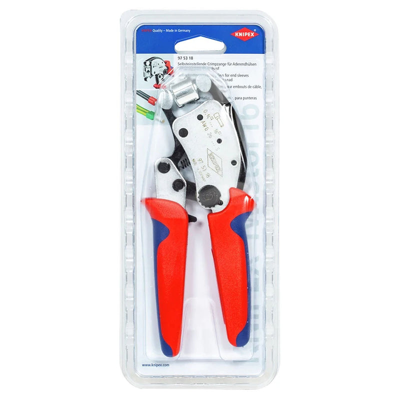 Kìm bấm cose pin rỗng, hàm bấm xoay 360° dòng Twistor16 KNIPEX 97 53 18 chiều dài 200mm, khả năng bấm cose từ 0.14mm² - 16mm²