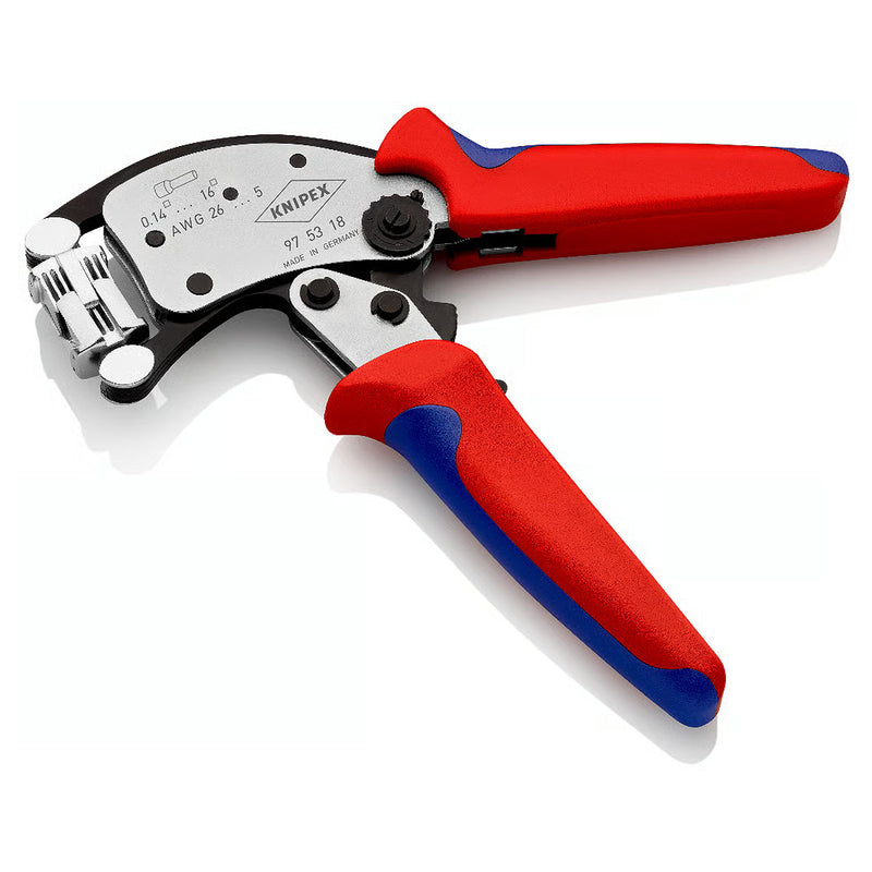 Kìm bấm cose pin rỗng, hàm bấm xoay 360° dòng Twistor16 KNIPEX 97 53 18 chiều dài 200mm, khả năng bấm cose từ 0.14mm² - 16mm²