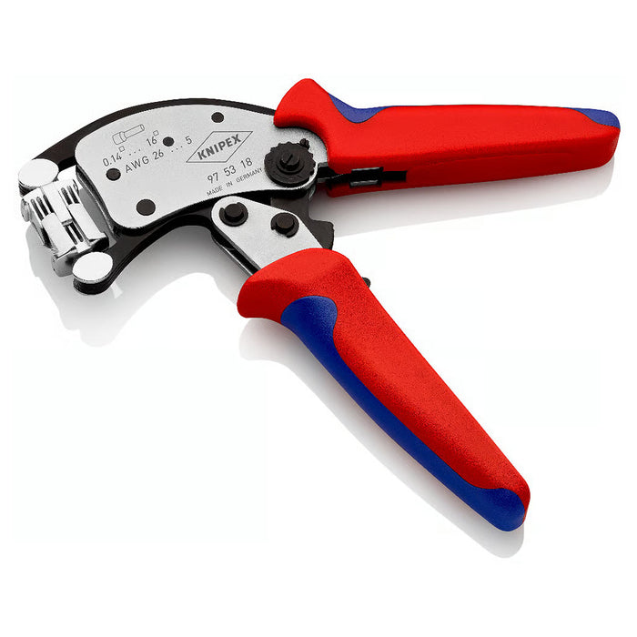 Kìm bấm cose pin rỗng, hàm bấm xoay 360° dòng Twistor16 KNIPEX 97 53 18 chiều dài 200mm, khả năng bấm cose từ 0.14mm² - 16mm²