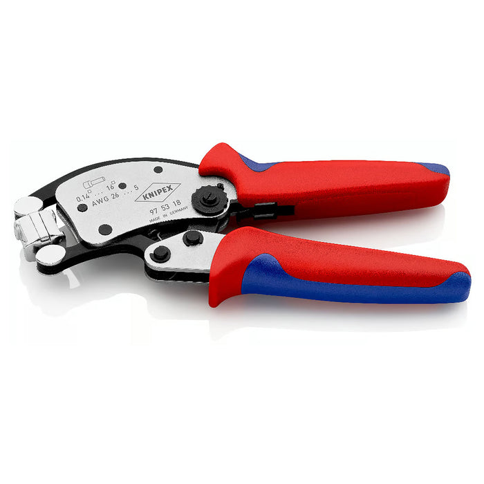 Kìm bấm cose pin rỗng, hàm bấm xoay 360° dòng Twistor16 KNIPEX 97 53 18 chiều dài 200mm, khả năng bấm cose từ 0.14mm² - 16mm²