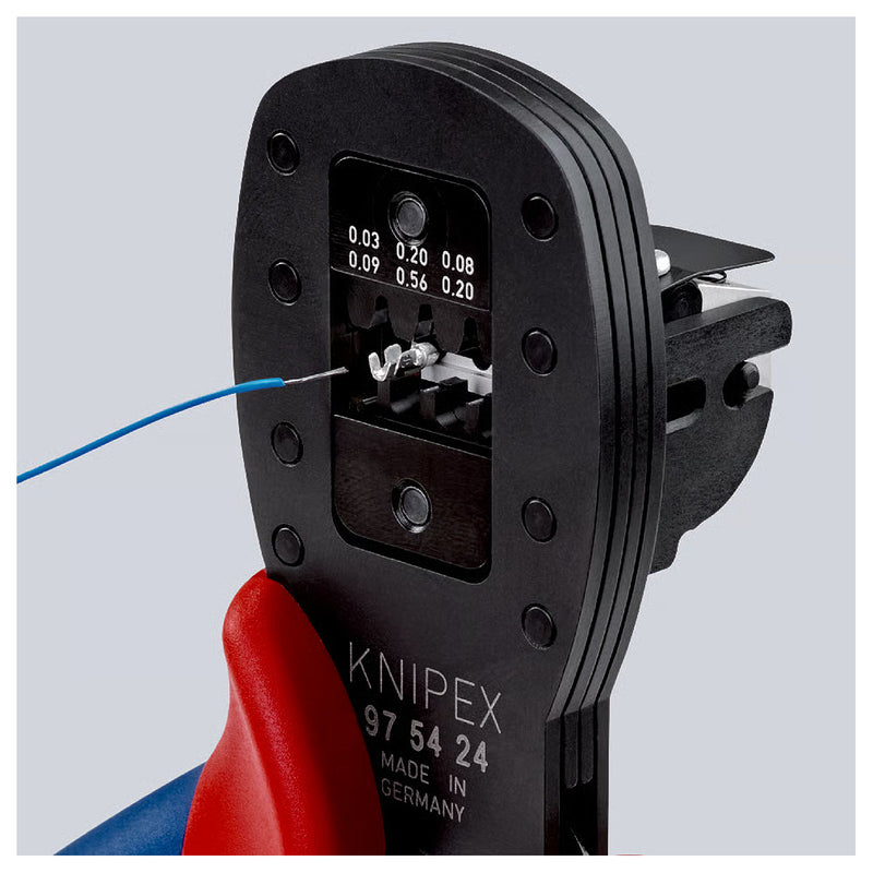 Kìm bấm cose D-Sub KNIPEX 97 54 24 chiều dài 190mm, khả năng bấm cose từ 0.03mm² - 0.56mm²