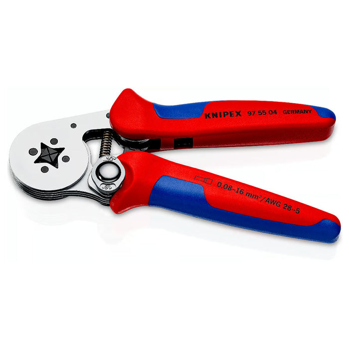 Kìm bấm cose pin rỗng, mối bấm hình vuông KNIPEX 97 55 04 chiều dài 180mm, khả năng bấm cose từ 0.08mm² - 16mm²