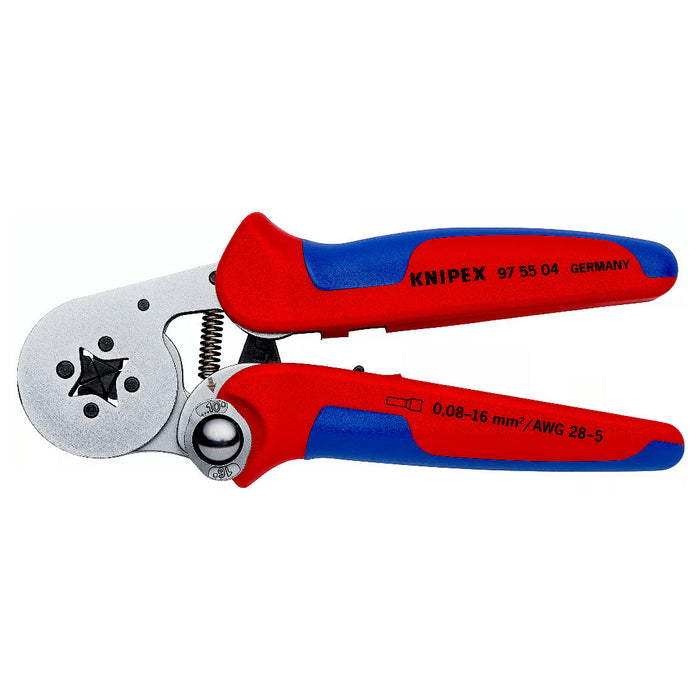 Kìm bấm cose pin rỗng, mối bấm hình vuông KNIPEX 97 55 04 chiều dài 180mm, khả năng bấm cose từ 0.08mm² - 16mm²