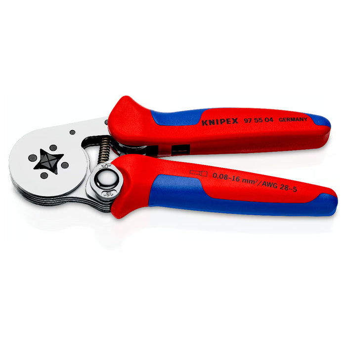 Kìm bấm cose pin rỗng, mối bấm hình vuông KNIPEX 97 55 04 chiều dài 180mm, khả năng bấm cose từ 0.08mm² - 16mm²