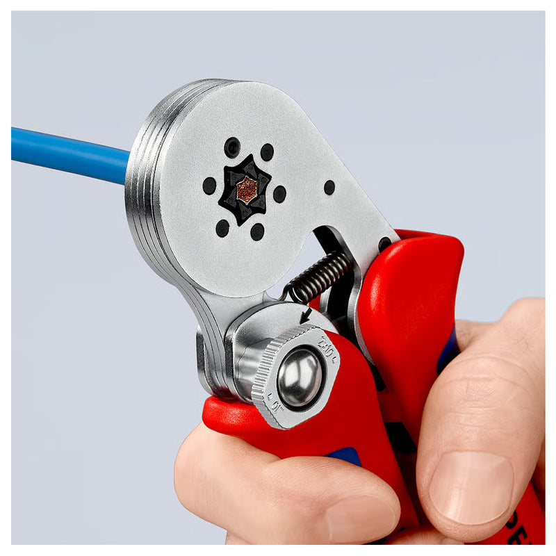Kìm bấm cose pin rỗng, mối bấm hình lục giác KNIPEX 97 55 14 chiều dài 180mm, khả năng bấm cose từ 0.08mm² - 16mm²