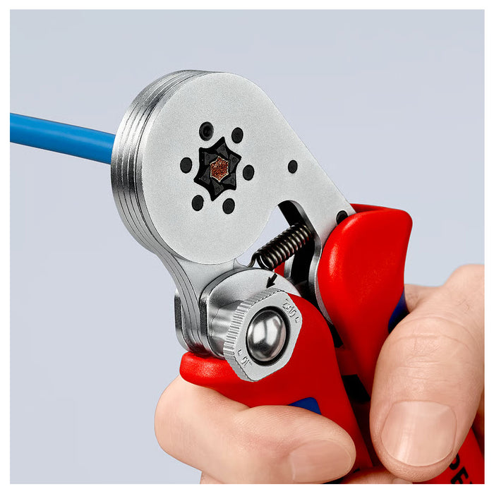 Kìm bấm cose pin rỗng, mối bấm hình lục giác KNIPEX 97 55 14 chiều dài 180mm, khả năng bấm cose từ 0.08mm² - 16mm²