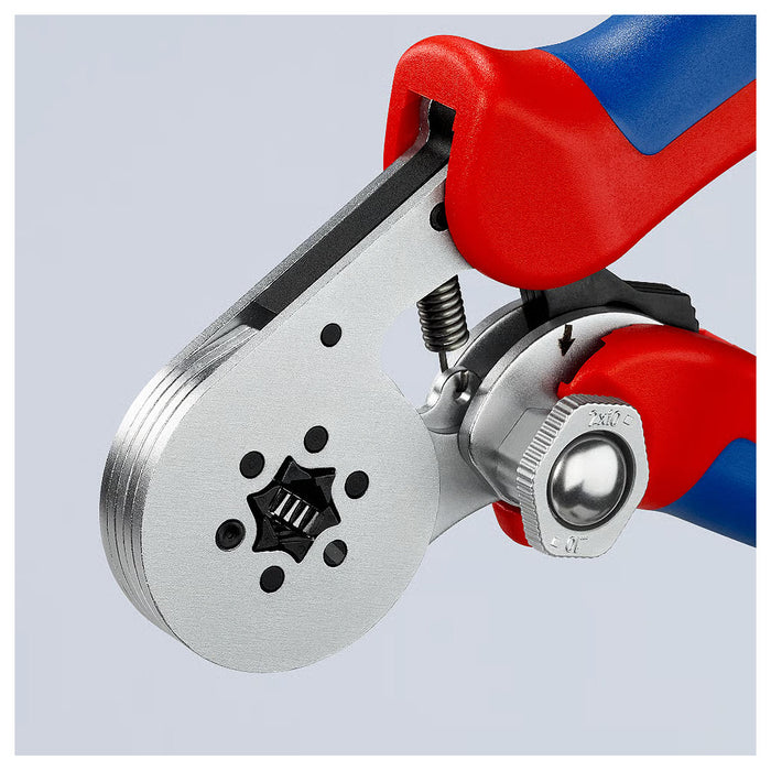 Kìm bấm cose pin rỗng, mối bấm hình lục giác KNIPEX 97 55 14 chiều dài 180mm, khả năng bấm cose từ 0.08mm² - 16mm²