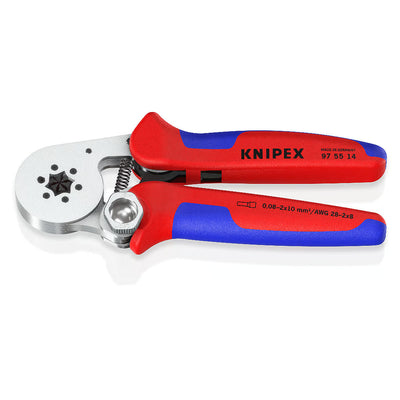 Kìm bấm cose pin rỗng, mối bấm hình lục giác KNIPEX 97 55 14 chiều dài 180mm, khả năng bấm cose từ 0.08mm² - 16mm²