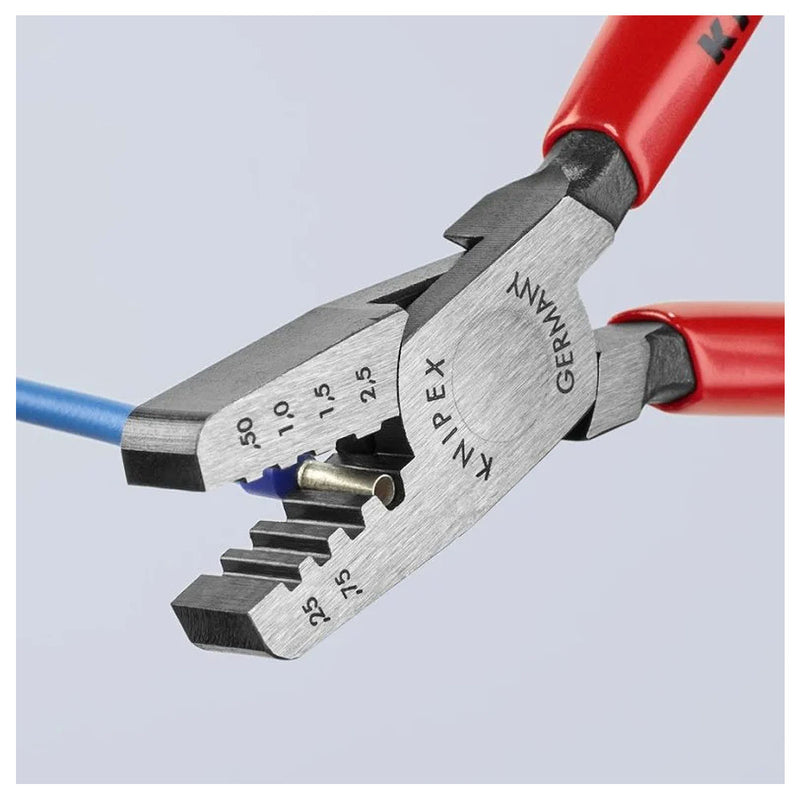 Kìm bấm cose pin rỗng KNIPEX 97 61 145 A chiều dài 145mm, khả năng bấm cose từ 0.25mm² - 2.5mm²
