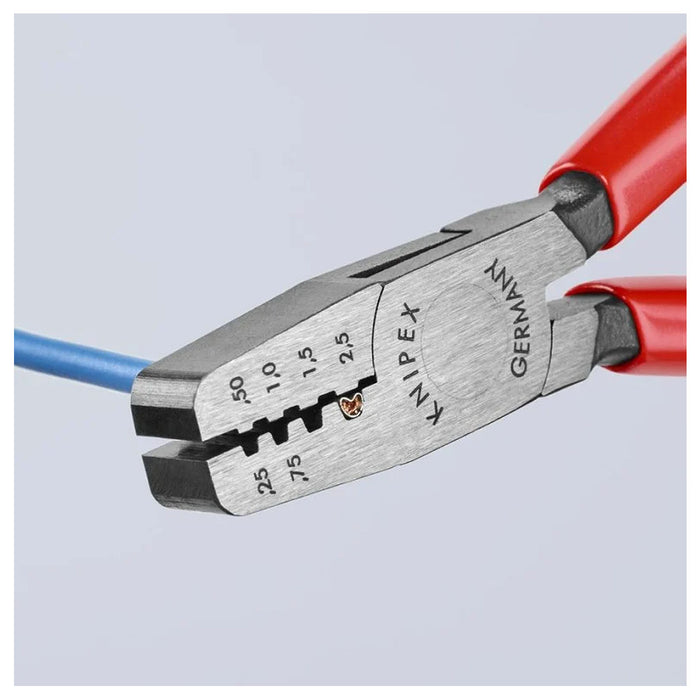 Kìm bấm cose pin rỗng KNIPEX 97 61 145 A chiều dài 145mm, khả năng bấm cose từ 0.25mm² - 2.5mm²
