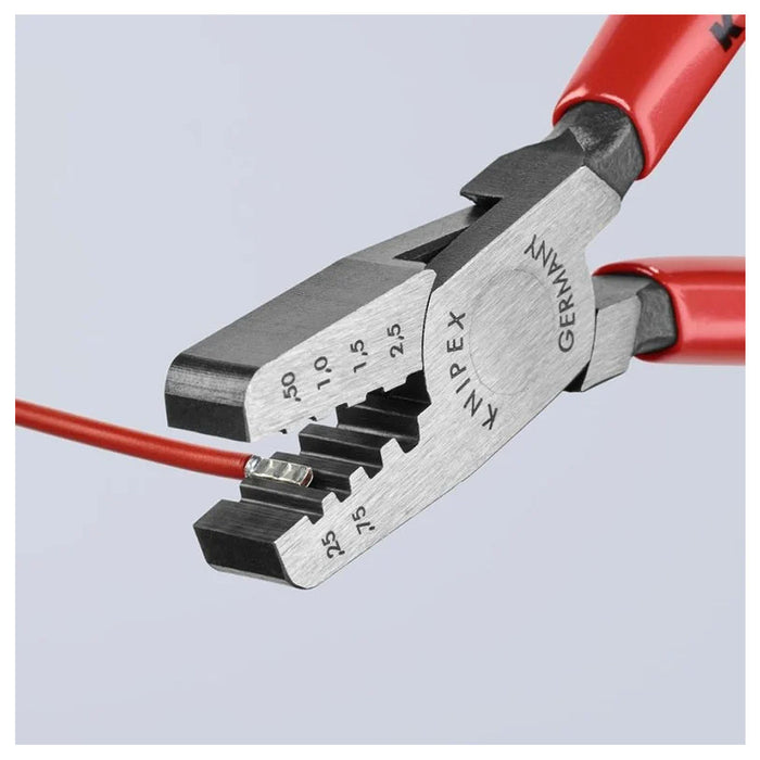 Kìm bấm cose pin rỗng KNIPEX 97 61 145 A chiều dài 145mm, khả năng bấm cose từ 0.25mm² - 2.5mm²