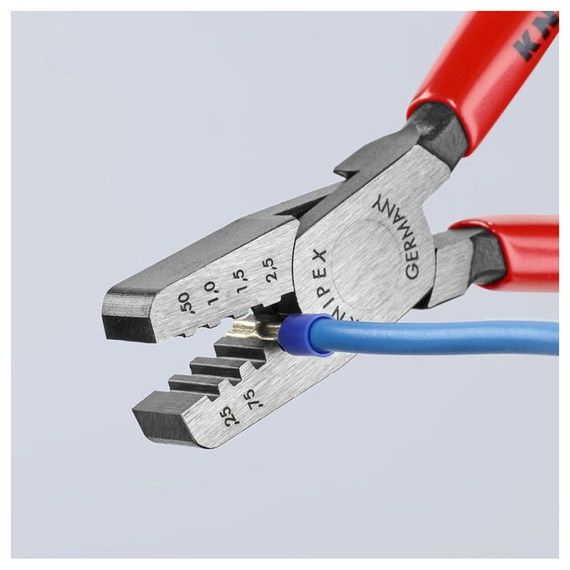Kìm bấm cose pin rỗng KNIPEX 97 61 145 A chiều dài 145mm, khả năng bấm cose từ 0.25mm² - 2.5mm²