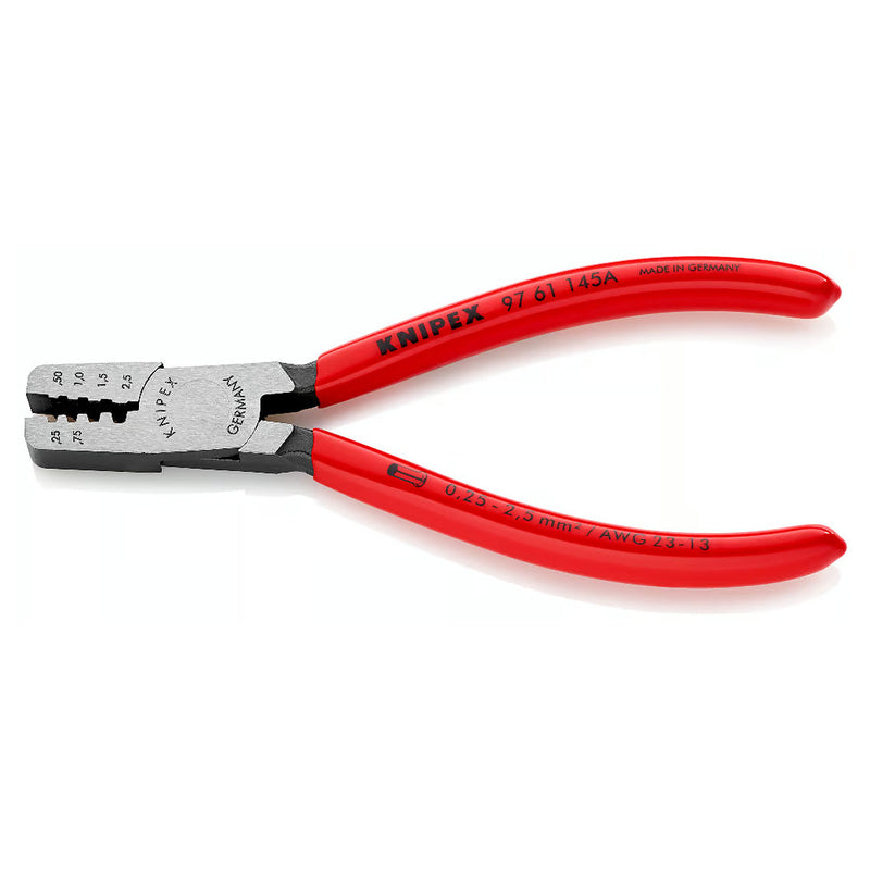 Kìm bấm cose pin rỗng KNIPEX 97 61 145 A chiều dài 145mm, khả năng bấm cose từ 0.25mm² - 2.5mm²