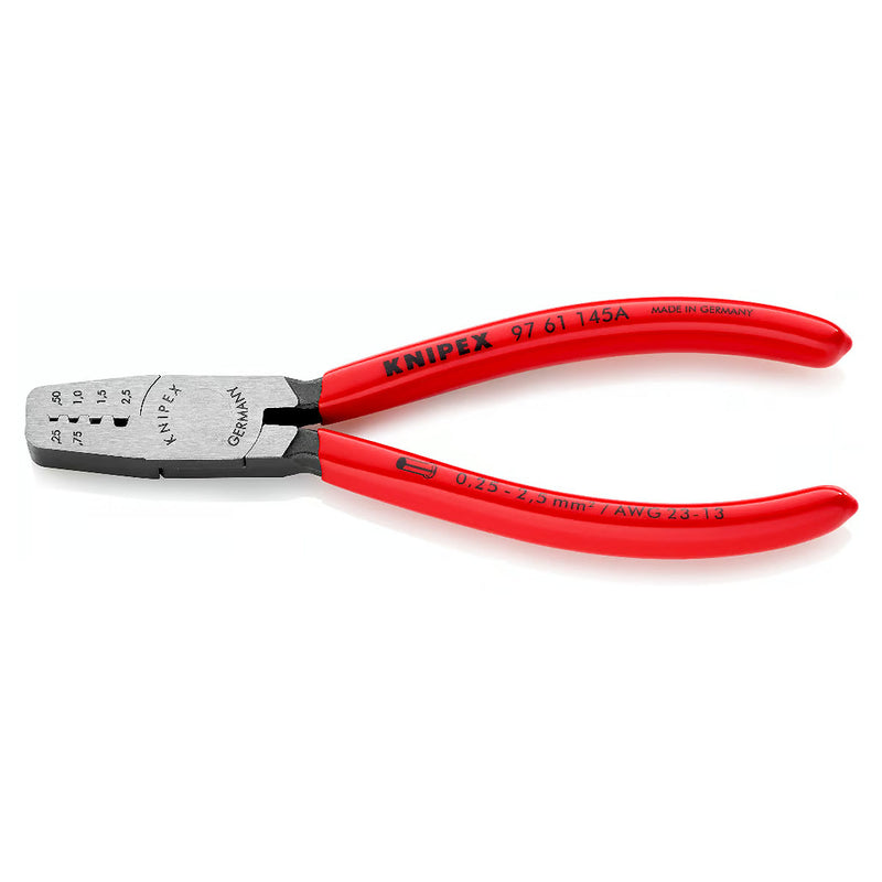 Kìm bấm cose pin rỗng KNIPEX 97 61 145 A chiều dài 145mm, khả năng bấm cose từ 0.25mm² - 2.5mm²
