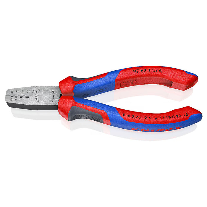 Kìm bấm cose pin rỗng KNIPEX 97 62 145 A chiều dài 145mm, khả năng bấm cose từ 0.25mm² - 2.5mm²