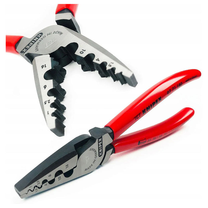 Kìm bấm cose pin rỗng KNIPEX 97 71 180 chiều dài 180mm, khả năng bấm cose từ 0.25mm² - 16mm²