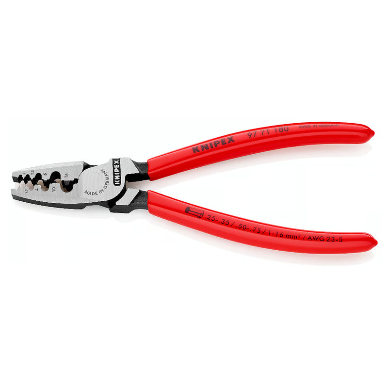 Kìm bấm cose pin rỗng KNIPEX 97 71 180 chiều dài 180mm, khả năng bấm cose từ 0.25mm² - 16mm²