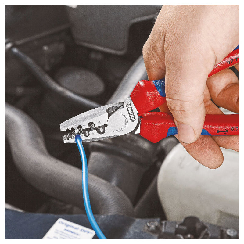 Kìm bấm cose pin rỗng KNIPEX 97 72 180 chiều dài 180mm, khả năng bấm cose từ 0.25mm² - 16mm²