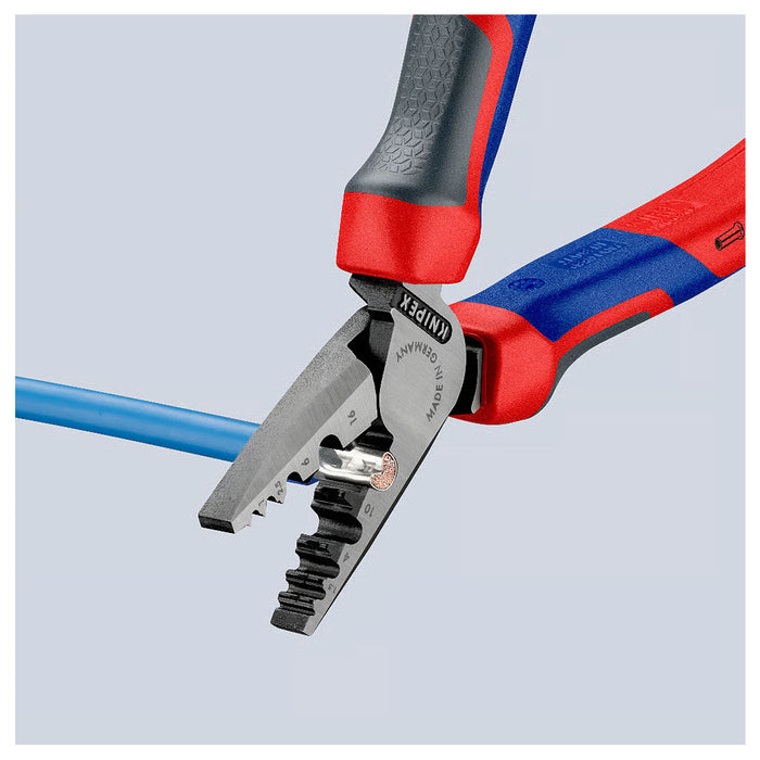 Kìm bấm cose pin rỗng KNIPEX 97 72 180 chiều dài 180mm, khả năng bấm cose từ 0.25mm² - 16mm²