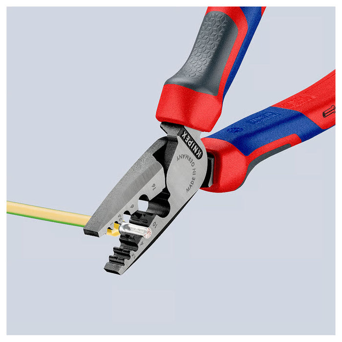 Kìm bấm cose pin rỗng KNIPEX 97 72 180 chiều dài 180mm, khả năng bấm cose từ 0.25mm² - 16mm²